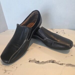 Natural Soul by Naturalizer Leather Slip on Loafers Cushioned‎ Comfort Blk 11